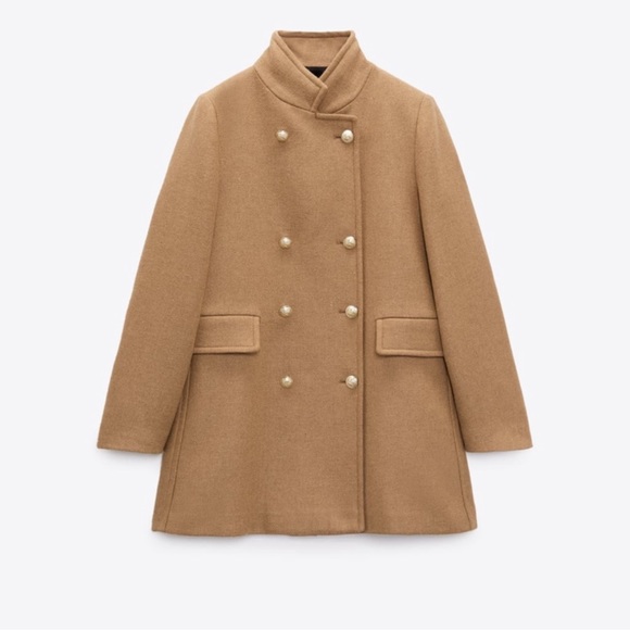 Zara Double breasted wool blend coat - Picture 2 of 10